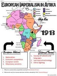 When they (the first european navigators of the end of the middle ages) arrived in the gulf of guinea and. European Imperialism In Africa Map Handout World History Lessons Africa Map History Lessons