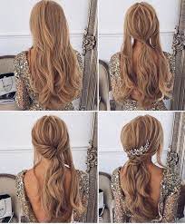 This fantastic bridal hairstyle starts with a simple center part at the front and then side sweeping the bangs. 30 Prom Wedding Hairstyle Tutorial For Long Hair Roses Rings Part 3 Easy Homecoming Hairstyles Hair Styles Diy Wedding Hair