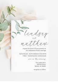 Greenery Wedding Invitation Wedding Invitation Template Etsy Weddingma Wedding Invitation Templates Greenery Wedding Invitations Country Wedding Invitations