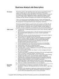 It seems to hit all the main points as. It Business Analyst Job Description Financeviewer