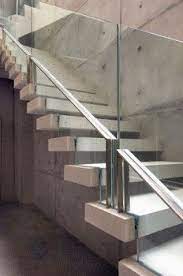 Concrete Floating Stairs With Glass Railing Stock Photo 4053 5440 Floating Stairs Stairs Glass Stairs