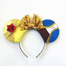 Beauty And The Beast Ears Belle Ears Beauty And The Beast Mickey Ears Disney Ears Mickey Ears Minnie Ears Beauty And The Beast Headband Orejas De Mickey Orejas De Mickey Mouse Y