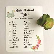 Llama Baby Animals Game Parent Match Baby Animal Parent Etsy Animal Baby Shower Games Baby Animal Games Animal Baby Shower