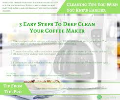 The vinegar not only sanitizes the coffee maker and carafe, but it will also. Calameo Cleaning Tips You Wish You Knew Earlier Coffee Maker
