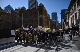At least 200 people protested at town hall and hyde park amid a significant police presence on friday night, in an event deemed unlawful because nsw police wasn't. Sydney And Taiwan Kick Off Global Protests For Hong Kong Arab News