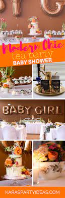Follow our guide to plan the perfect tea party baby this is the perfect theme for pretty pastels and delicate florals and works equally well with subtle colors or brighter hues. Kara S Party Ideas Modern Chic Tea Party Baby Shower Kara S Party Ideas