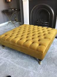 This ottoman is the perfect place to hide additional clutter while also doubling as extra seating. Extra Large Chesterfield Footstool Plush Velvet Tumeric Deep Buttoned Ottoman Coffee Table Amazon Co Uk Handmade