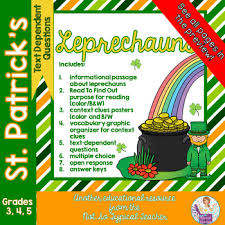 leprechaun st patricks day informational text with comprehension activities