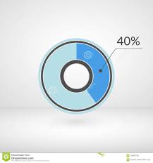 40 Percent Pie Chart Isolated Symbol Percentage Vector