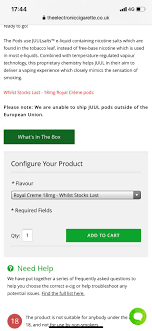 To verify that customers are over 21, they will be asked to provide their name, date of birth. Is Royal Creme Being Discontinued In The Uk It S My Favourite Juul