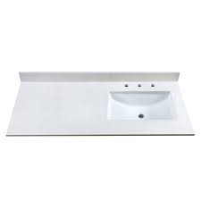 Buy the 36 inch white bathroom vanity with choice of offset sink, sink on the right online from houzz today, or shop for other bathroom vanities for sale. 49 Inch Stone Vanity Top W Side Or Center Sink Cutout And 8 Inch Widespread Faucet Holes