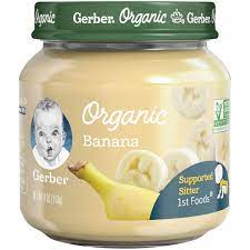 Gerber 1st Foods Organic Stage 1 Baby Food Banana 4 Oz Jar Walmart Com