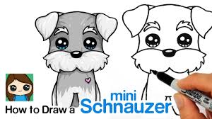 Free german shepherd lines by s1088. How To Draw A Miniature Schnauzer Puppy Easy Cartoon Dog Youtube