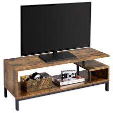 Tv stands serve both an aesthetic and a functional purpose. Topeakmart Wood Elegant Tv Stand Tv Console Table Free Standing Cabinet With Metal Supports Rustic Brown Walmart Com Walmart Com