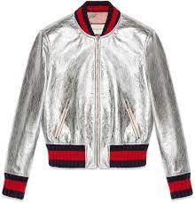 Gucci Celebrates New Store Reopening With Splashy Holiday Party Factio Magazine Metallic Bomber Jacket Bomber Jacket Women Striped Leather Jacket