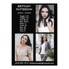 You don't get a second chance to make a first impression. Model Actor 3 Photo Pro Comp Card Zazzle Com Model Comp Card Card Model Model