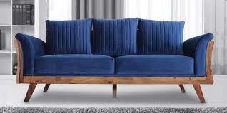 Carolina 3 Seater Sofa In Blue Colour Latest Sofa Designs Latest Wooden Sofa Designs Sofa Design