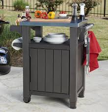 Keter Unity Indoor Outdoor Bbq Entertainment Storage Table In 2020 Outdoor Patio Bar Sets Outdoor Bbq Serving Cart