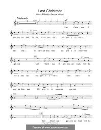 Last Christmas Wham By G Michael Last Christmas Lyrics Christmas Sheet Music Christmas Lyrics