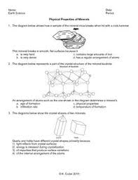 Worksheet Minerals Physical Properties Editable With Answers Explained Cool Science Experiments Fraction Word Problems Physics
