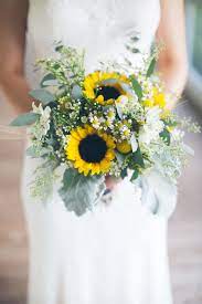 Bridal Bouquets Sunflower Wedding Sunflower And Wheat Dusty Miller Fever Few Wax Flowe Sunflower Bridal Bouquet Sunflower Wedding Bouquet Bridal Sunflowers