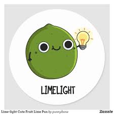 Lime Light Cute Fruit Lime Pun Classic Round Sticker Zazzle Com Cute Fruit Puns Christmas Puns