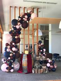 Burgundy Navy And Rose Gold Wedding Balloon Garland Stylish Soirees Perth Wedding Balloons Wedding Decorations Navy Bridal Shower
