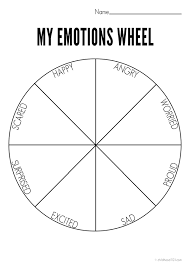 Make spaghetti string worksheet with feelings: My Emotions Wheel Printable