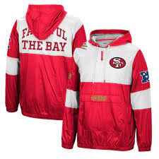 San Francisco 49ers Mitchell Ness Faithful Surprise Win Quarter Zip Windbreaker Pullover Jacket Scarlet Walmart Com