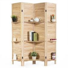 5 foot tall room divider screens. 4 Panel 5 6 Ft Tall Wood Room Divider With 3 Display Shelves Overstock 31747267