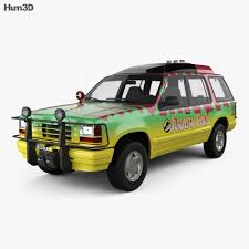 3d Model Of Ford Explorer Jurassic Park 1993 In 2020 Ford Explorer 3d Model Jurassic Park 1993