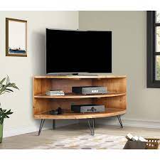 Walker edison furniture company farmhouse barn wood universal stand for tv's up to 64 flat screen living room storage cabinet doors and shelves entertainment center, 58 inch, grey wash. Foundry Select Laurine Solid Wood Corner Tv Stand For Tvs Up To 43 Reviews Wayfair