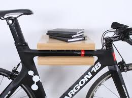Wooden Bicycle Shelf Features A Perfect Combination Between Stylish And Functional Design Great Ash Wood Textu Wooden Bike Bike Shelf Bike Rack Wall