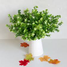 A flower bouquet is a collection of flowers in a creative arrangement. 7 Branches Artificial Plastic Green Plant Simulation Bouquet Milan Little White Flower For Home Hotel Party Festival Decoration Artificial Grass Fake Green Plantsfake Green Aliexpress