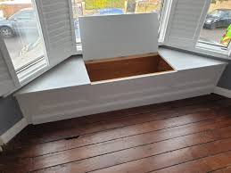 Featuring hidden storage, recessed panels, solid redwood bench top. Bay Window Bench Seat With Storage Compartment Bespoke Kitchens Furniture By Mario Panayi