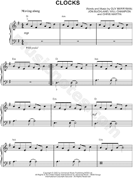 Print And Download Sheet Music For Clocks By Coldplay Sheet Music Arranged For Easy Piano In G Major Tran Download Sheet Music Piano Chords Chart Piano Music