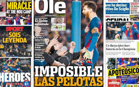 Within three minutes barca get one back, luis suarez on hand to nod over a trapped trapp. The World S Press Reacts To Fc Barcelona S Historic Comeback