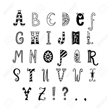 Won't you sing along with me! Funny Hand Drawn Alphabet Vector Letters Set Fun Fairytale Royalty Free Cliparts Vectors And Stock Illustration Image 94977880