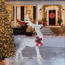 6 Ft Glittering White Lighted Buck Deer Sculpture Outdoor Christmas Yard Decor Christmas Yard Decorations Outdoor Christmas Outdoor Christmas Decorations
