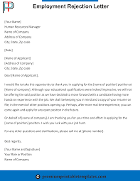 New Job Rejection Letter Template You Can Download For Full Letter Resume Template Here Http Newspb Org Job Reject Job Rejection Lettering Letter Templates