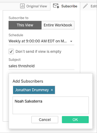 Alert Alert Turn On Conditional Subscriptions With 1 Click In Tableau 10 1 Connect option this macro gives you the choice to either connect directly to tableau server through the web browser or through the server.