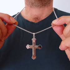 Collier pendentif religieux pour homme