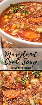 Maryland Crab Soup Hungry Happy Home Recipe Maryland Crab Soup Crab Soup Recipes Seafood Dinner