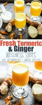 Ginger Collagen And Wellness Shots With Fresh Tumeric Recipe Wellness Shots Fresh Turmeric Healthy Shot