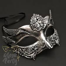 Steampunk Bird Wing Black Silver Steampunk Mask Mens Masquerade Mask Silver Mask