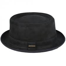 Gladwin Bond Vintage Leather Pork Pie Hat Brown Planet Head Wear