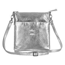 Ladies Slim Cross Body Bag Metallic Silver Shiny Leather Shoulder Travel  Purse | eBay