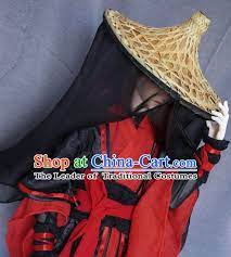 Ancient Chinese Swordsman Costumes And Bamboo Hat Veil Complete Set Bamboo Hat Swordsman Ancient Chinese