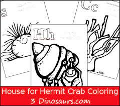 My kids love this story! Free House For Hermit Crab Coloring 3 Dinosaurs