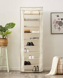 Erone shoe rack organizer 8 tiers, stackable and durable shoe shelf storage 16 pairs metal shoe tower space saving 18 x 11.9 x 57.7(black) 4.5 out of 5 stars 8,708 $17.95 $ 17. Youdenova Shoe Rack With Dustproof Non Wonven Fabric Shoe Storage Organizer Cabinet Tower Beige Clothing Closet Storage Storage Organization Rayvoltbike Com